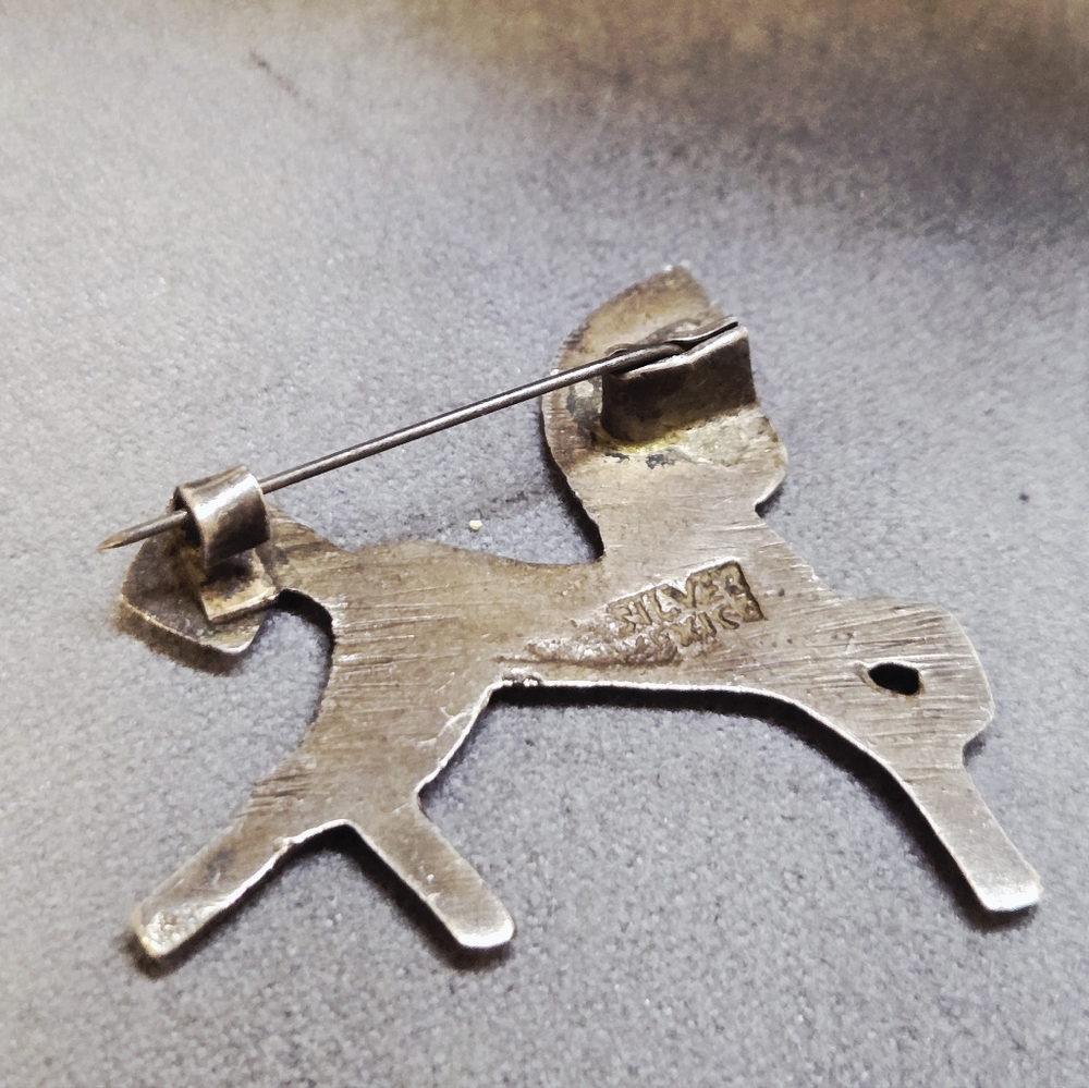 Vintage MCM Sterling Silver Prancing Horse Brooch - Picture 2 of 4